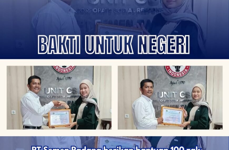PT Semen Padang Salurkan Bantuan 100 Zak Semen untuk Pengembangan Mushala Menjadi Masjid MTsN 5 Agam